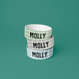 Der graue Karo mit einfachem Girly-Sage-Design Napf