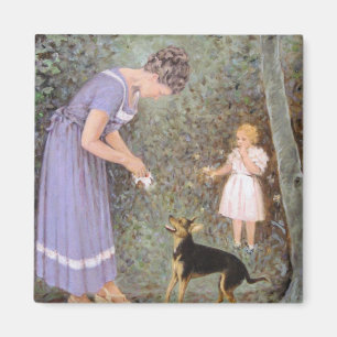 Der Graue kleine Hund von Guido Marzulli, Realismu Magnet