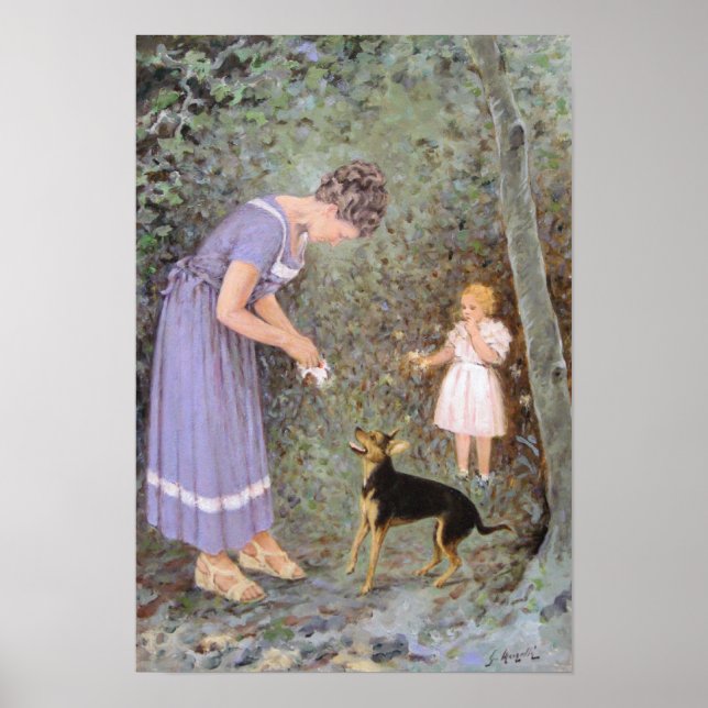 Der Graue kleine Hund von Guido Marzulli, Realismu Poster (Vorne)