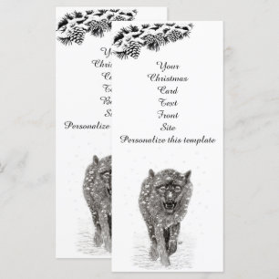 Der graue Schwarze Wolf im Schnee , der wilde Wint