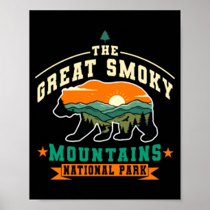Der Great Smoky Mountains Nationalpark Retro-Bär Poster