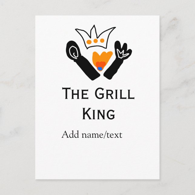 Der Grill-Meister hinzufügen Namen Text Kochen am  Postkarte (Vorderseite)