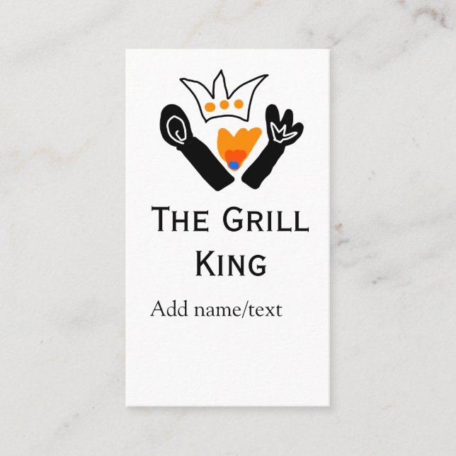 Der Grill-Meister hinzufügen Namen Text Kochen am  Visitenkarte (Vorderseite)