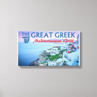 Der Grill Oia Santorini aus dem griechischen Mitte Leinwanddruck
