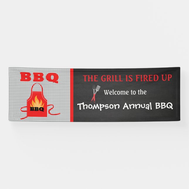Der Grill wird herauf jährliche GRILLEN Fahne Banner (Horizontal)