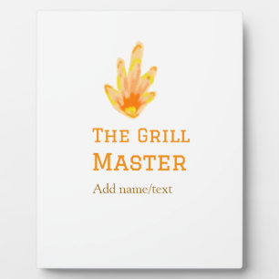 Der Grillmeister fügt Namen Text Kochen besten gel Fotoplatte