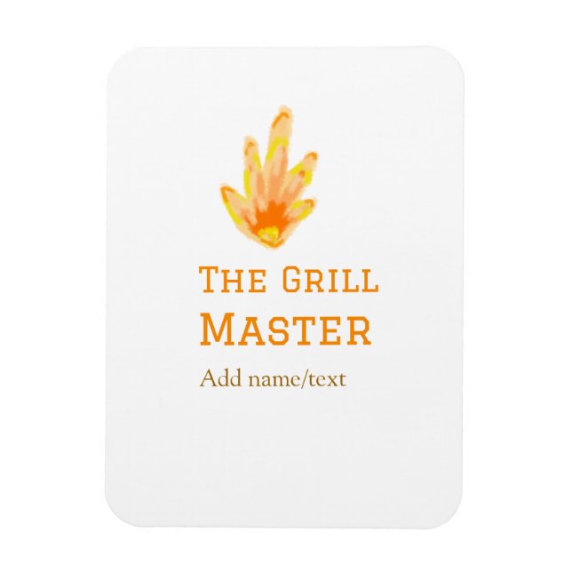 Der Grillmeister fügt Namen Text Kochen besten gel Magnet (Vertikal)
