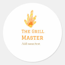 Der Grillmeister fügt Namen Text Kochen besten gel