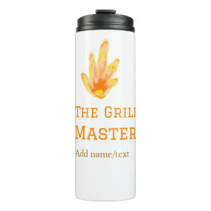 Der Grillmeister fügt Namen Text Kochen besten gel Thermosbecher