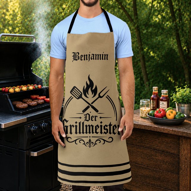 Der Grillmeister Monogramm BBQ Grill Meister Schürze (Der Grillmeister Monogram BBQ Grill Master Apron)