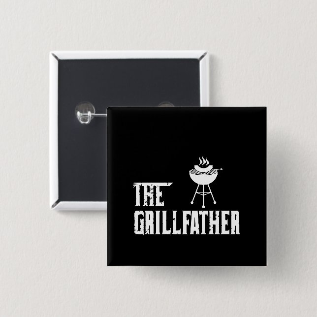 Der Grillvater | GRILLEN | Barbeque | Grillmeister Button (Vorne & Hinten)