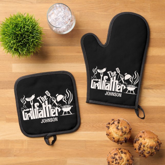 Der Grillvater Ofenhandschuh & Topflappen-Set (Oben Unten)