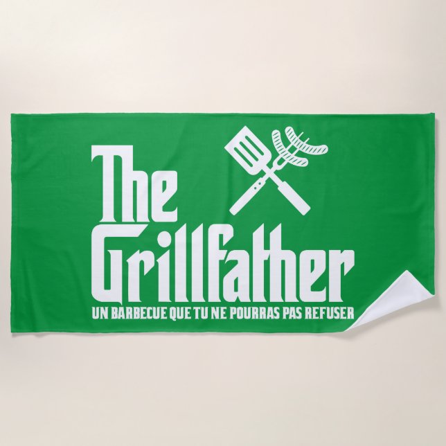 Der Grillvater Strandtuch (Vorderseite)