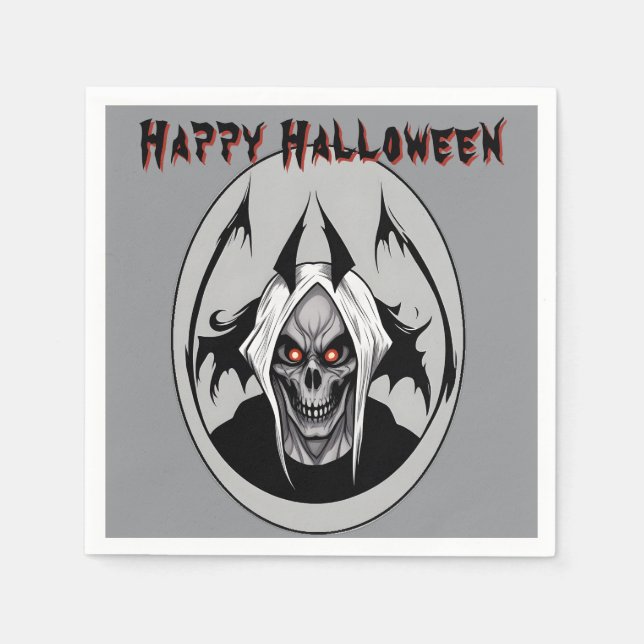 Der grimmige Sensenmann des schwarzen Augenpapiers Serviette (Vorderseite)