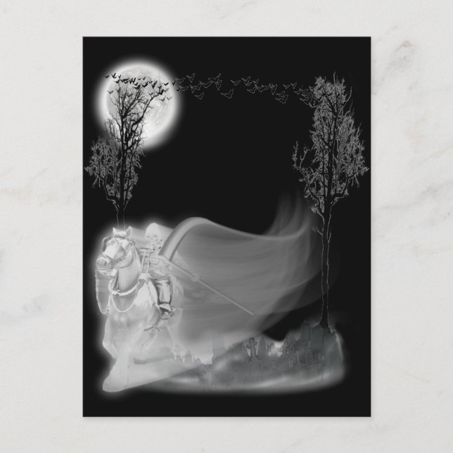 Der grimmige Sensenmann fährt wieder Postkarte (Vorderseite)