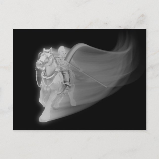 Der grimmige Sensenmann fährt wieder Postkarte (Vorderseite)