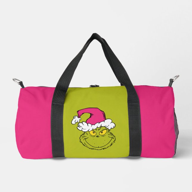 Der Grinch mit rosa Santa-Mütze Duffle Bag (Vorderseite)