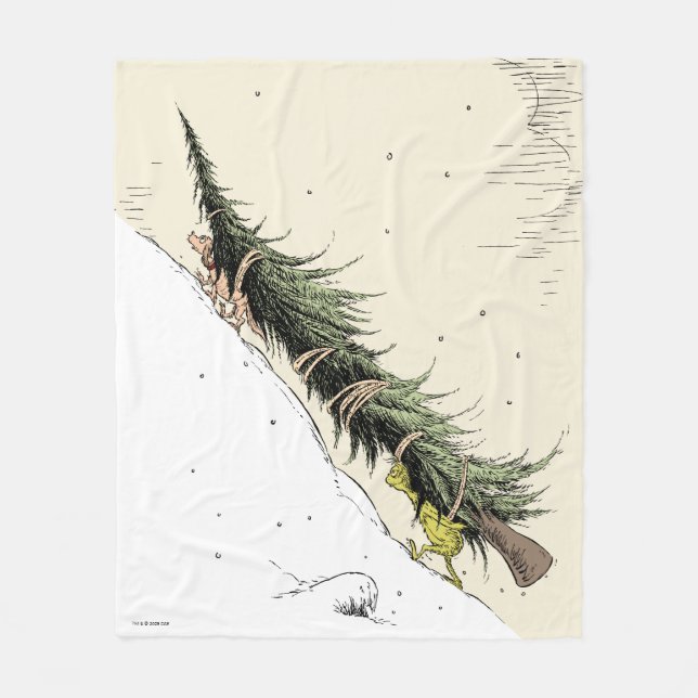 Der Grinch und Max bringen den Weihnachtsbaum zurü Fleecedecke (Vorderseite)