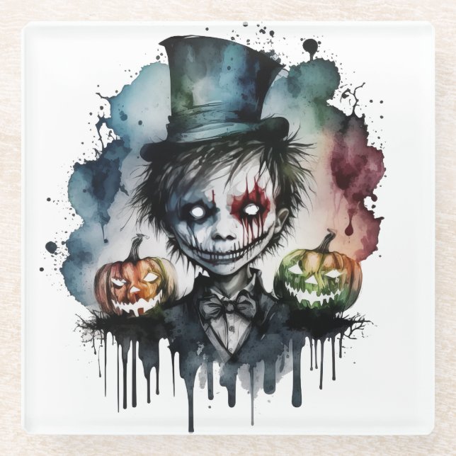 Der grinsende Gentleman Glasuntersetzer (Vorderseite)