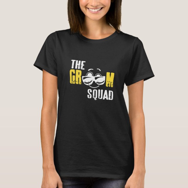 Der Groom Squad Retro Funny Bachelor Party T - Shi T-Shirt (Vorderseite)