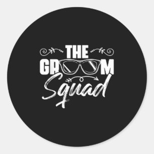 Der Groom Squad Sungles Wedding Bachelor Party Gro Runder Aufkleber