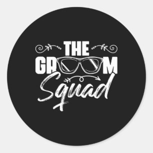 Der Groom Squad Sungles Wedding Bachelor Party Gro Runder Aufkleber