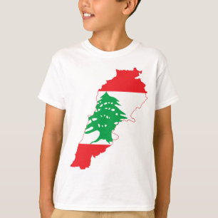 Der GROSSDRUCK Libanon-Flaggen-Karte T-Shirt