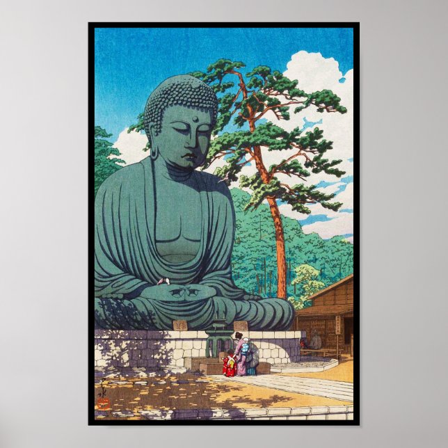 Der große Buddha in Kamakura Hasui Kawase hängt Poster (Vorne)