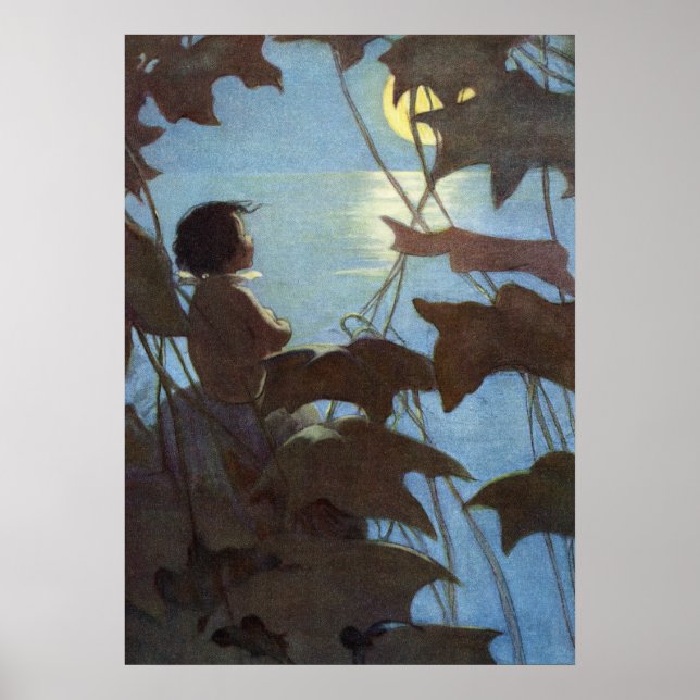 Der große gelbe Mond von Jessie Willcox Smith Poster (Vorne)