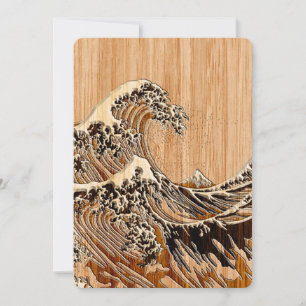 Der große Hokusai Wave Bamboo-Holzstil