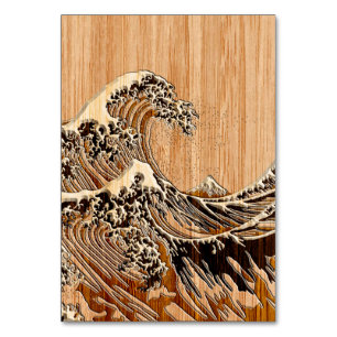 Der große Hokusai Wave Bamboo-Holzstil Tischnummer