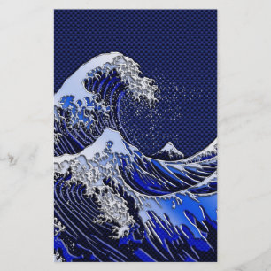 Der große Hokusai Wave Carbon Fibre Style Briefpapier