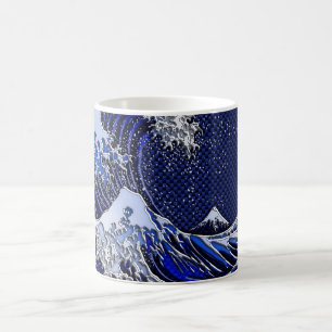 Der große Hokusai Wave Carbon Fibre Style Tasse