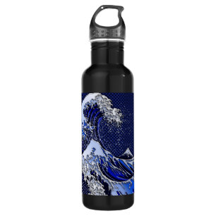 Der große Hokusai Wave Carbon Fibre Style Trinkflasche
