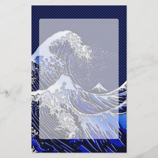 Der große Hokusai Wave Chrome Carbon sieht aus Briefpapier (Vorderseite)