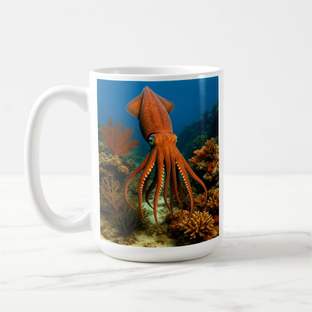 Der große Kopffüßer Kaffeetasse (Links)