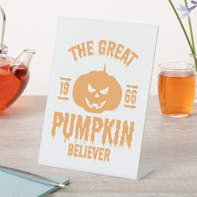 Der große Kürbis glaubt 1966 Pumpkin Sockelschild (In Situ)