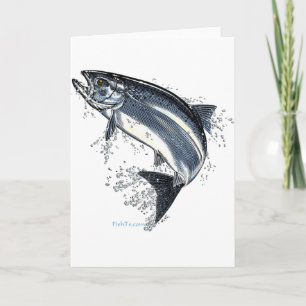 Der große Lachs geht über Karte