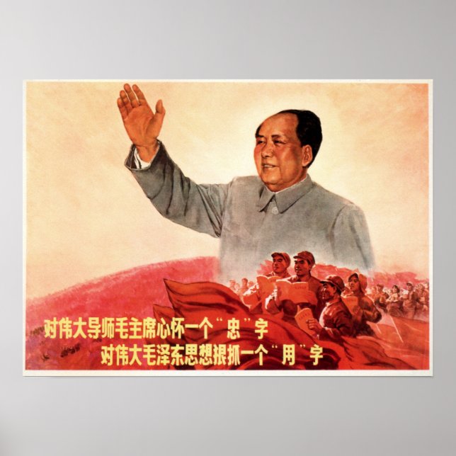 Der große Lehrervorsitzende Mao 1967 Der alte Komm Poster (Vorne)