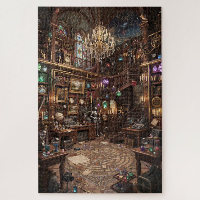 Der große Rätselraum | Fantasy-Bibliothek  Puzzle (Vertikal)