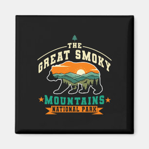 Der große rauchige Berge Nationalpark Retro-Bär Magnet