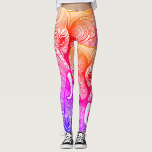 Der große rosa Elefant auf maßgeschneiderter enger Leggings