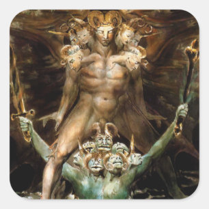 Der Große Rote Drache und die Bestie vom Meer Quadratischer Aufkleber