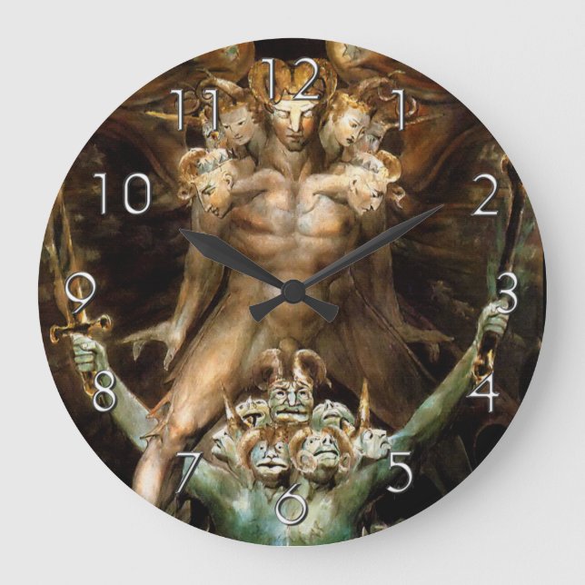 Der Große Rote Drache und die Bestie vom Meer Wanduhr (Vorderseite)