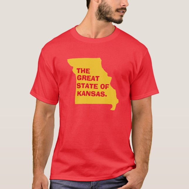 Der große Staat von Kansas: Missouri Map T - Shirt (Vorderseite)