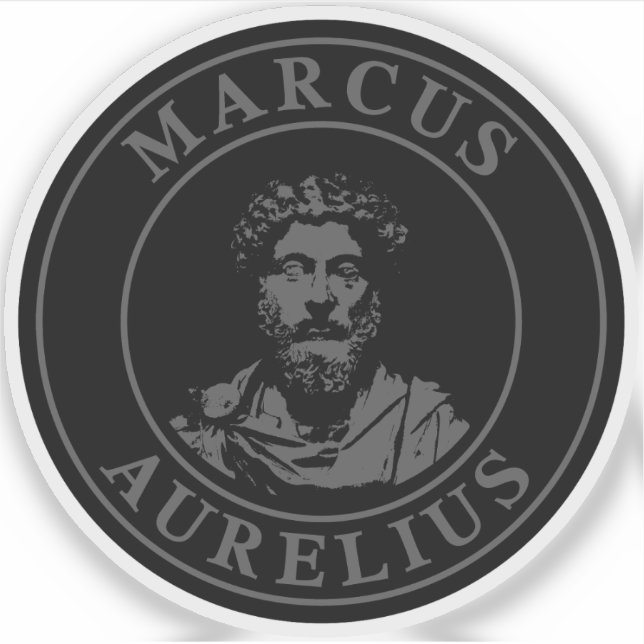Der Große Stoiker Marcus Aurelius (grau) Aufkleber (Vorderseite)
