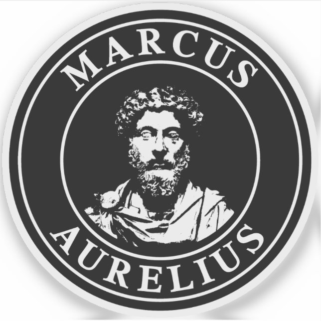 Der Große Stoiker Marcus Aurelius (weiß) Aufkleber (Vorderseite)