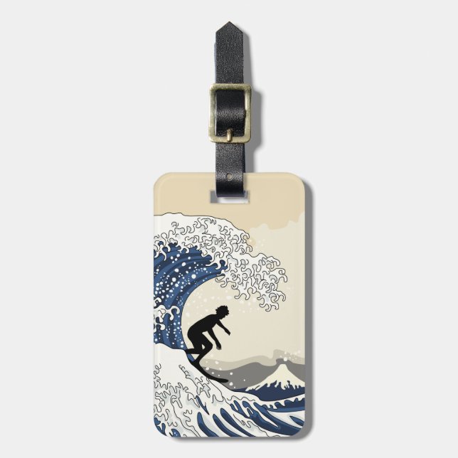 Der große Surfer von Kanagawa Gepäckanhänger (Vorderseite vertikal)
