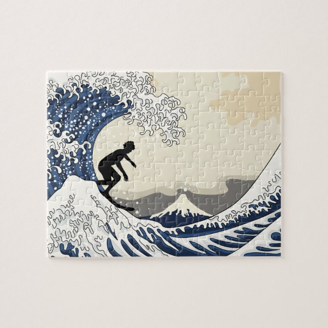 Der große Surfer von Kanagawa Puzzle (Horizontal)