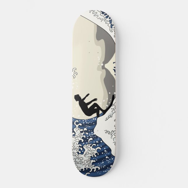 Der große Surfer von Kanagawa Skateboard (Vorderseite)